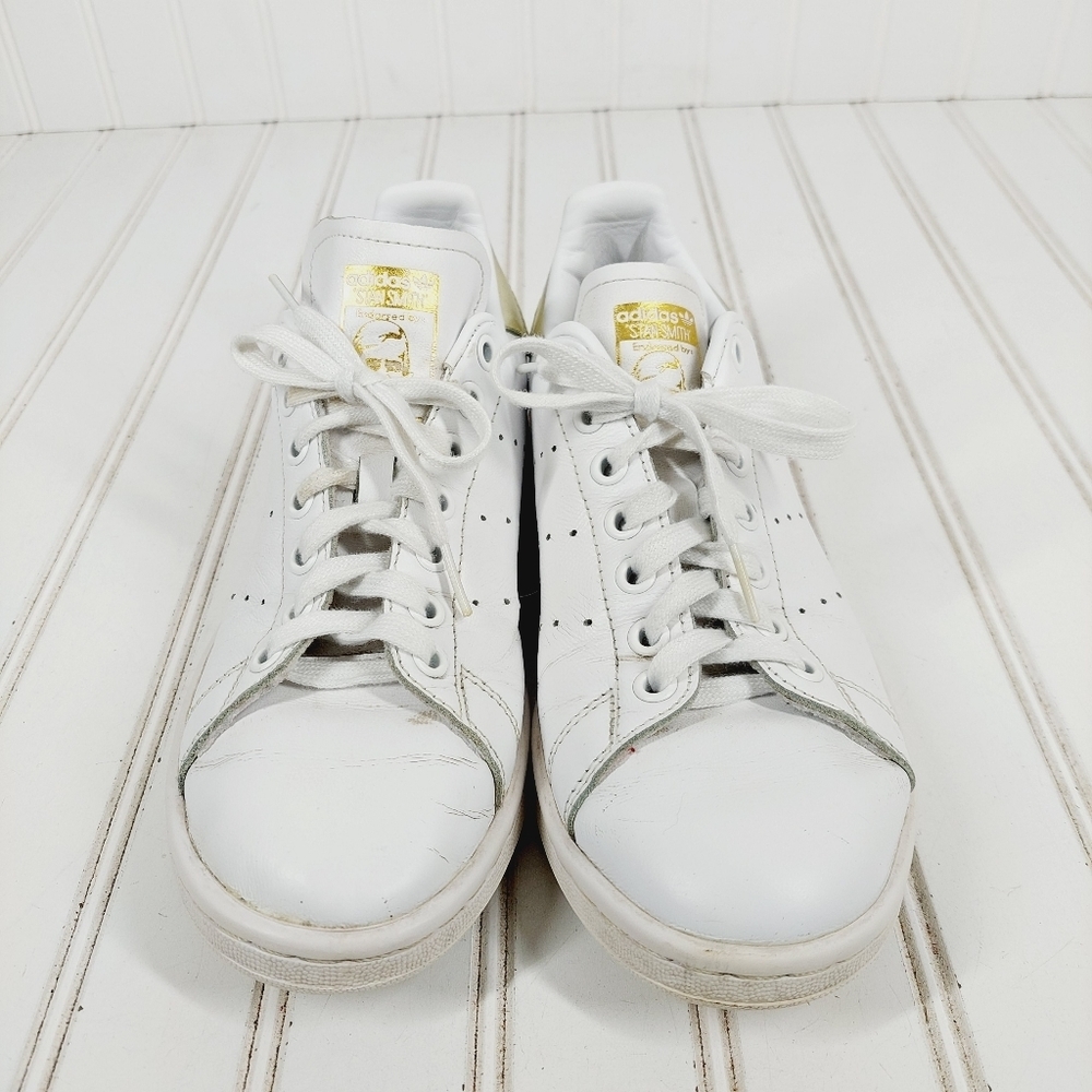 adidas Stan Smith Women's White Leather Athletic Shoe D979 - Picture 3 of 13